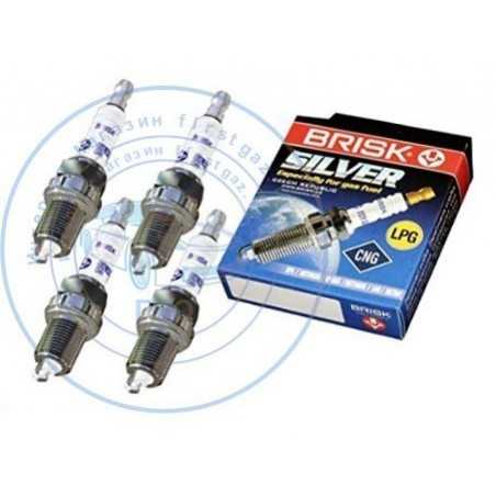 СВЕЧИ К-Т (4 ШТ) ГАЗЕЛЬ ДВ. 405,409 ЕВРО-3 ГАЗ/БЕНЗИН BRISK SILVER КЛЮЧ 16ММ
